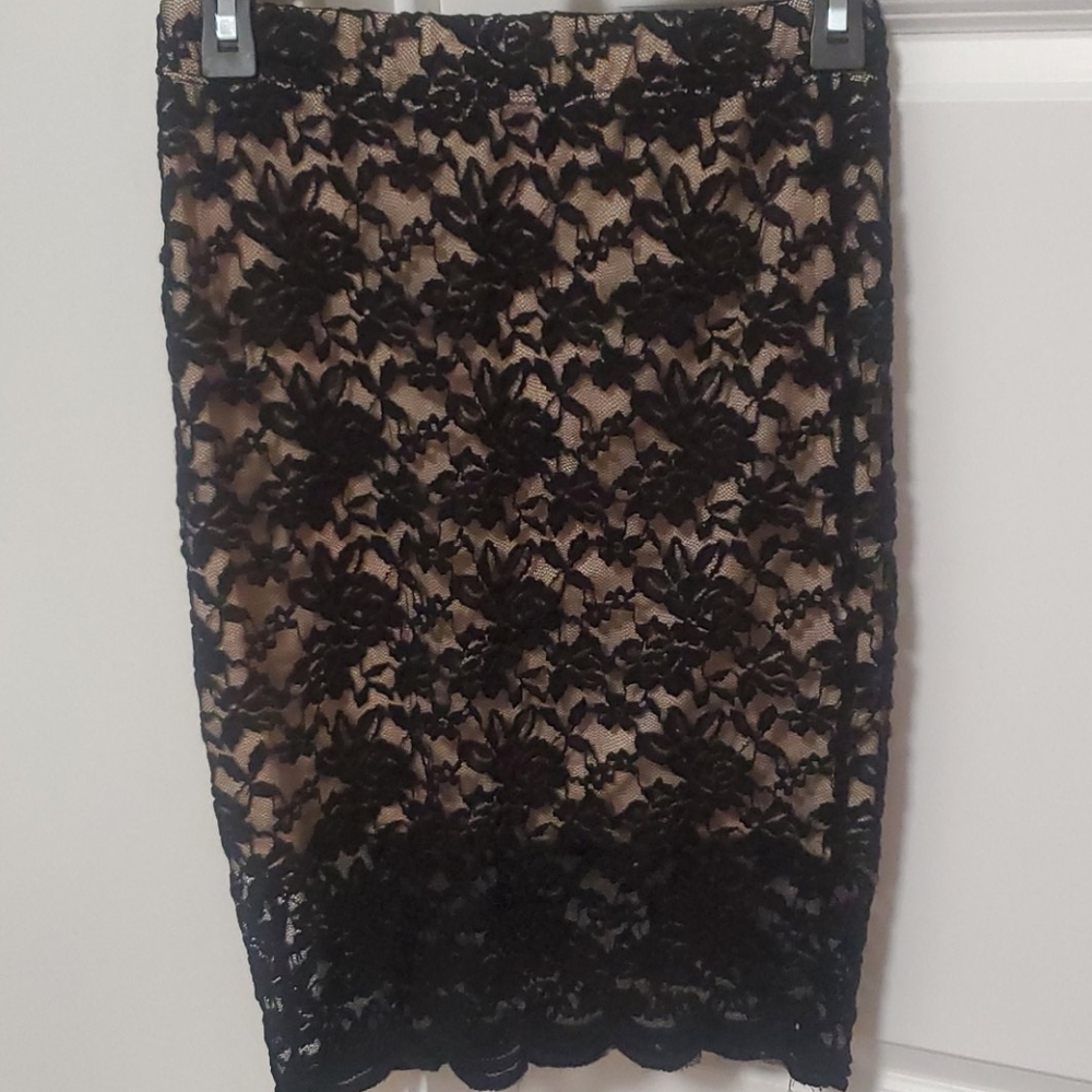 Black lace skirt